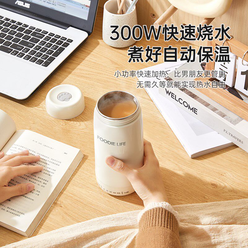便携式烧水壶旅行恒温烧水杯小型加热保温杯电热水壶迷你自热旅游