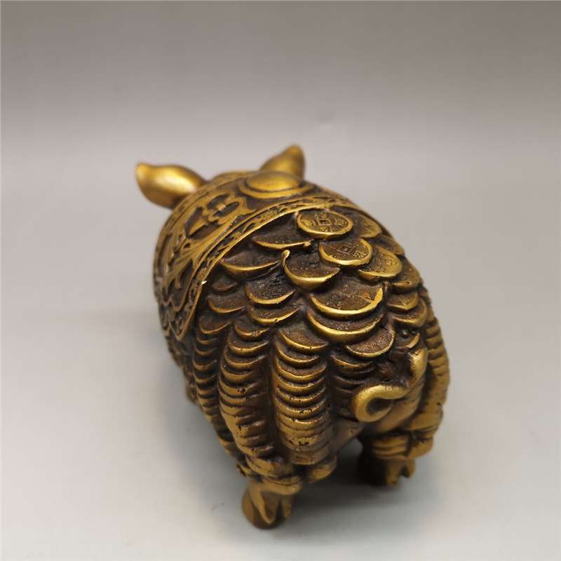 纯铜猪摆件金猪福猪生肖猪家居工艺装饰摆件纯铜制品工艺品摆件