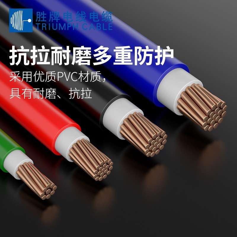 胜牌电缆BVV双绝缘厂房装修线缆家装家用铜芯电线大功率进户总线