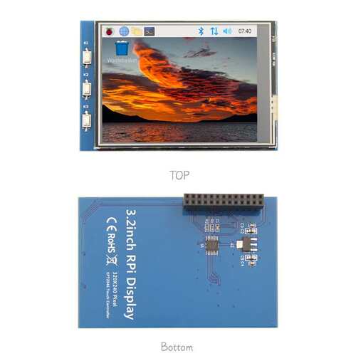 3.2寸树莓派触摸显示屏液晶屏 LCD显示器for Raspberry Pi 3B+/4B