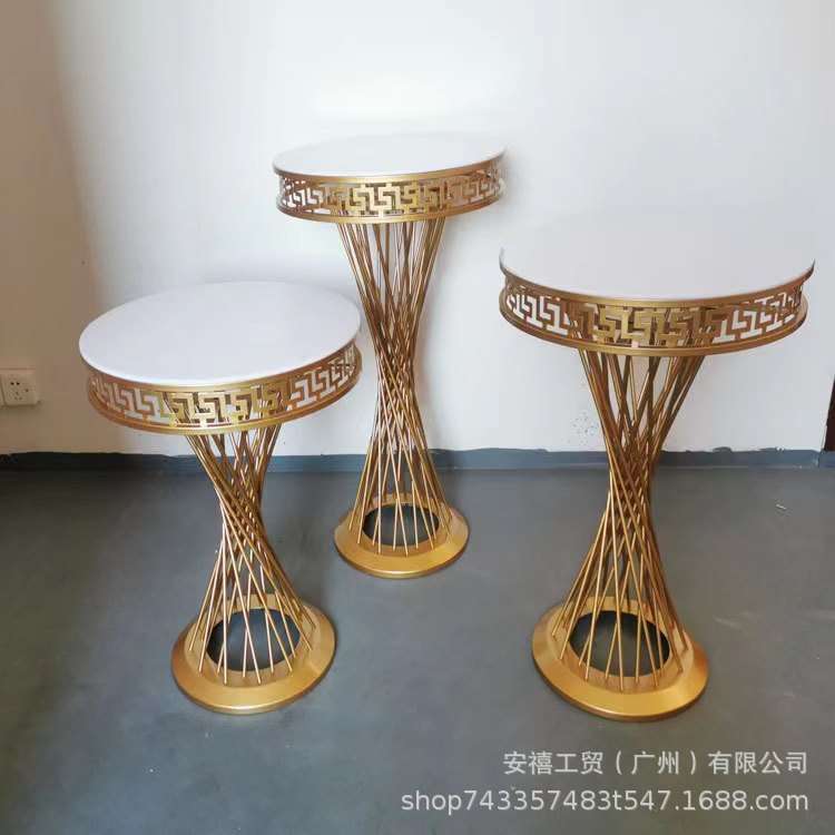 跨境欧式金色甜品台婚庆铁艺拆装蛋糕架糕点盘西点托盘婚礼装饰