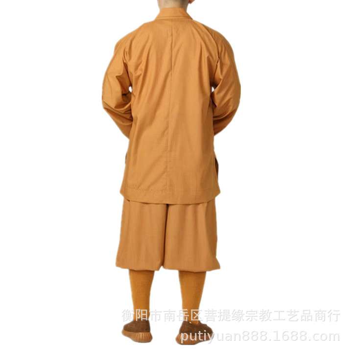 尚心圆厂家直供 僧服纽扣短褂小褂 佛短褂(黄 灰色)服饰