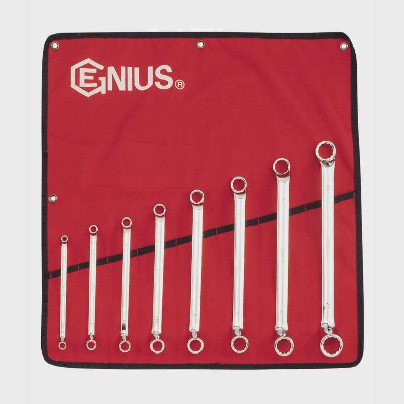 GENIUS天赋工具8件套精抛光英制双梅花扳手组75°眼镜扳手DE-708S