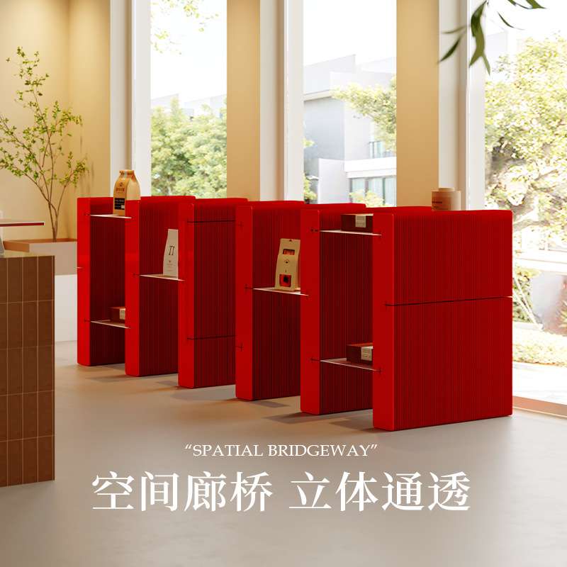 十八纸模型样品展示柜廊桥展架博物馆产品陈列柜商用立式超市货架