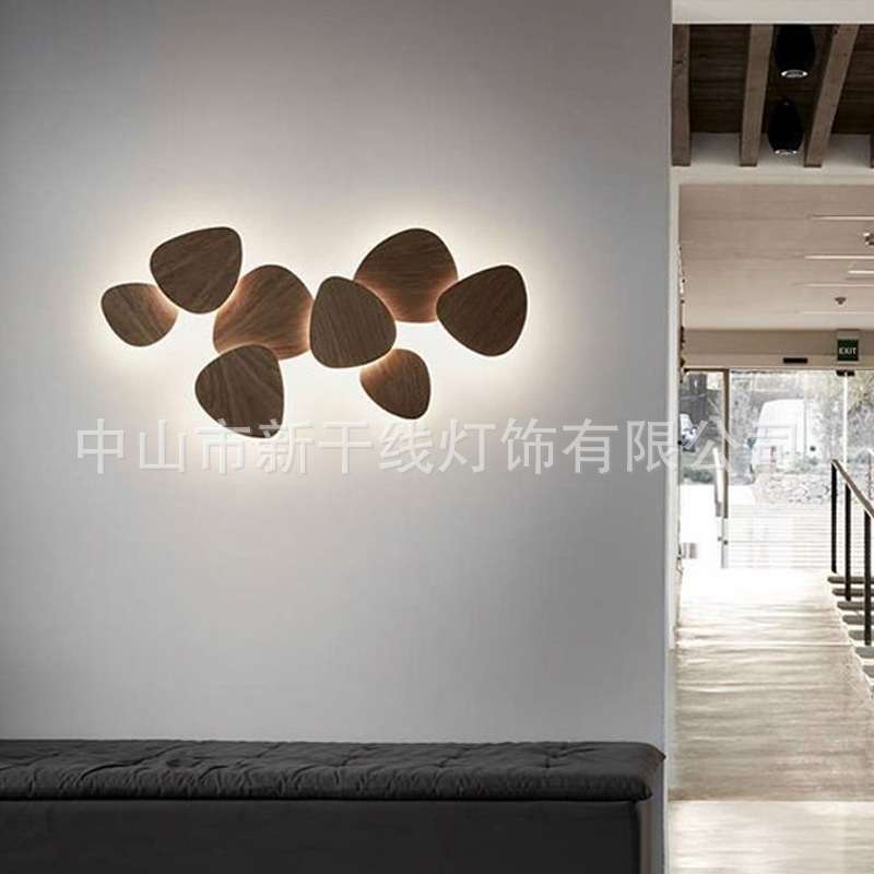 树叶氛围壁灯现代极简室内卧室客厅灯床头北欧楼梯过道led灯具