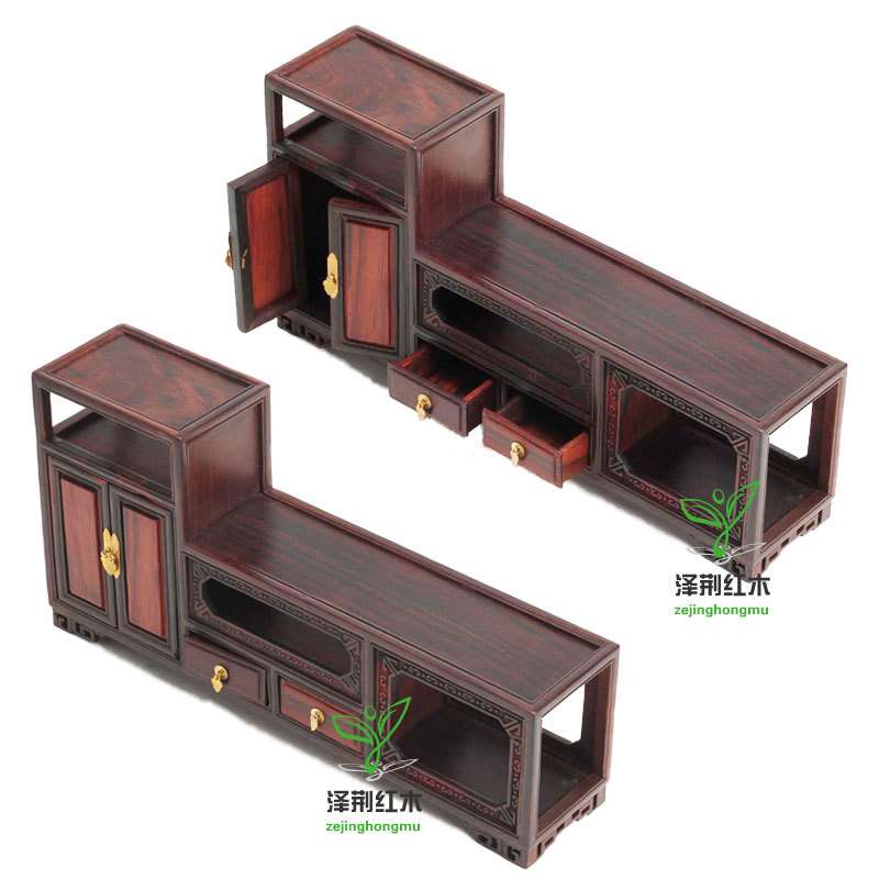 红酸枝质复古仿明清家具微缩模型 电视柜微型家具工艺品摆件厂家