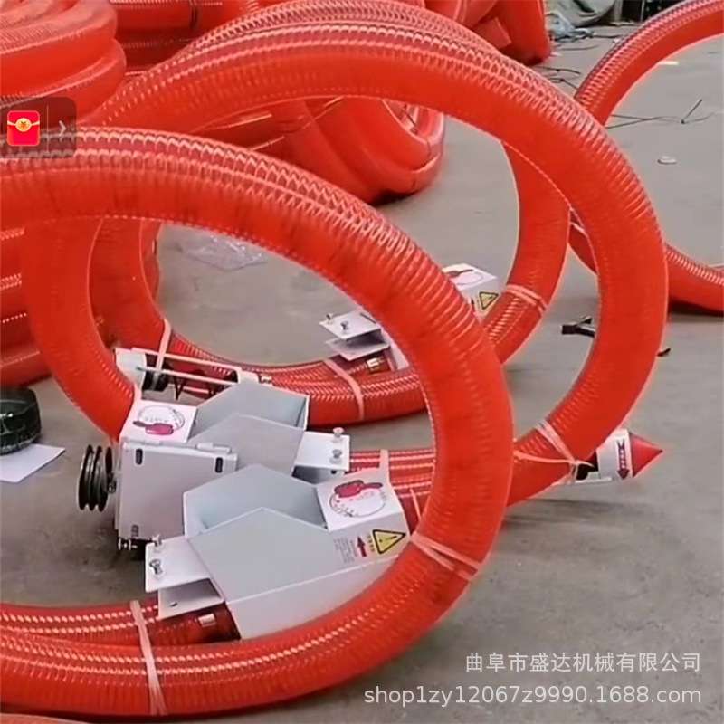 玉米装车软管吸粮机380V双管双向中驱吸沙机弹簧蛟龙抽粮机