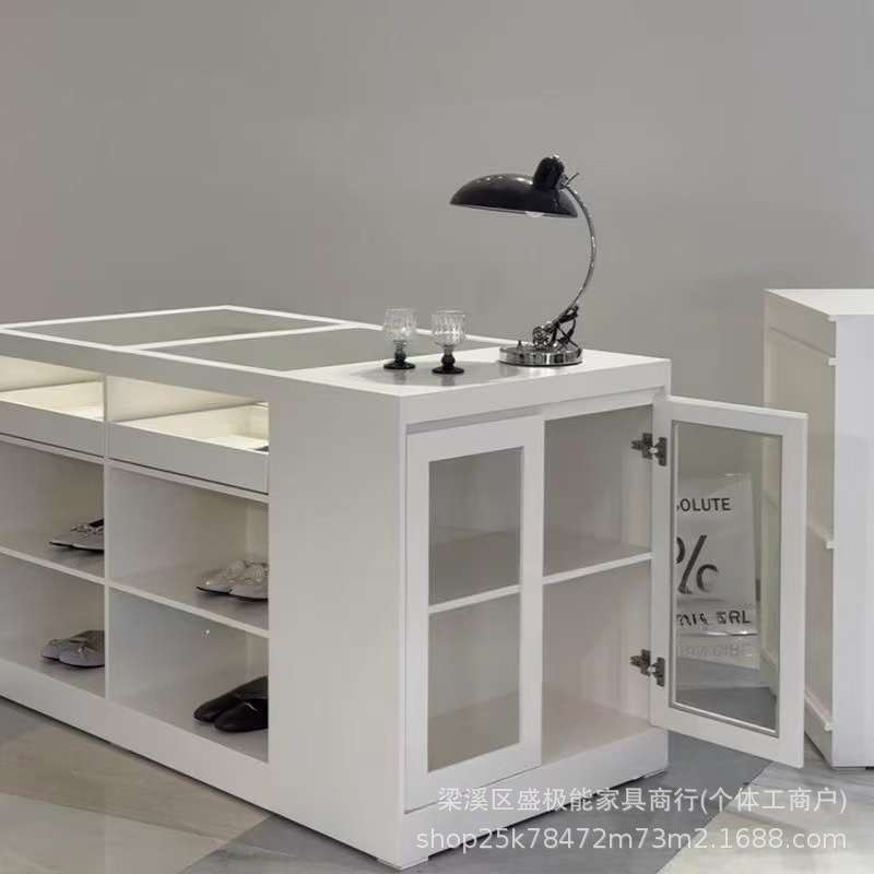 SJN服装店中岛收银台玻璃展示台吧台女装柜台饰品摆件陈列柜陈列