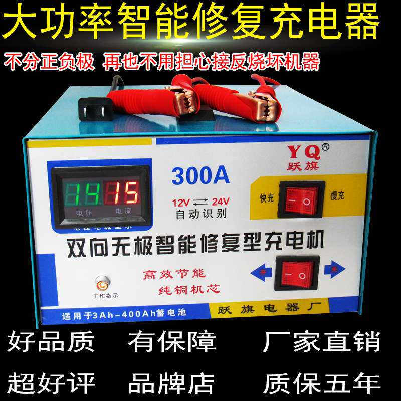 纯铜双向汽车货车12v24v电瓶充电器智能型通用大功率蓄充电机电池