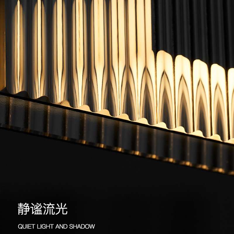 意式极简餐厅吊灯北欧设计师家用时尚黑色高端吧台岛台一字长条灯
