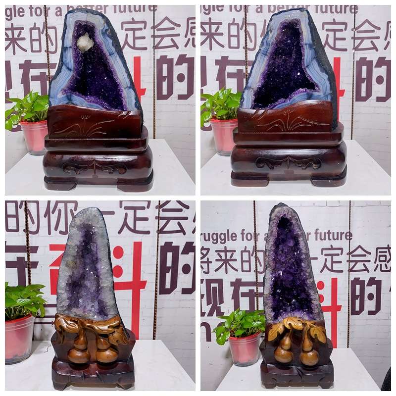 东海厂家 天然紫水晶洞巴西乌拉圭天然原矿家居办公水晶洞摆件