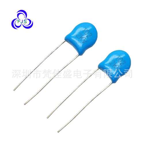 陶瓷高压瓷片瓷介型电容器102M/2kV 1000P 1NF 2000V P5MM 蓝色