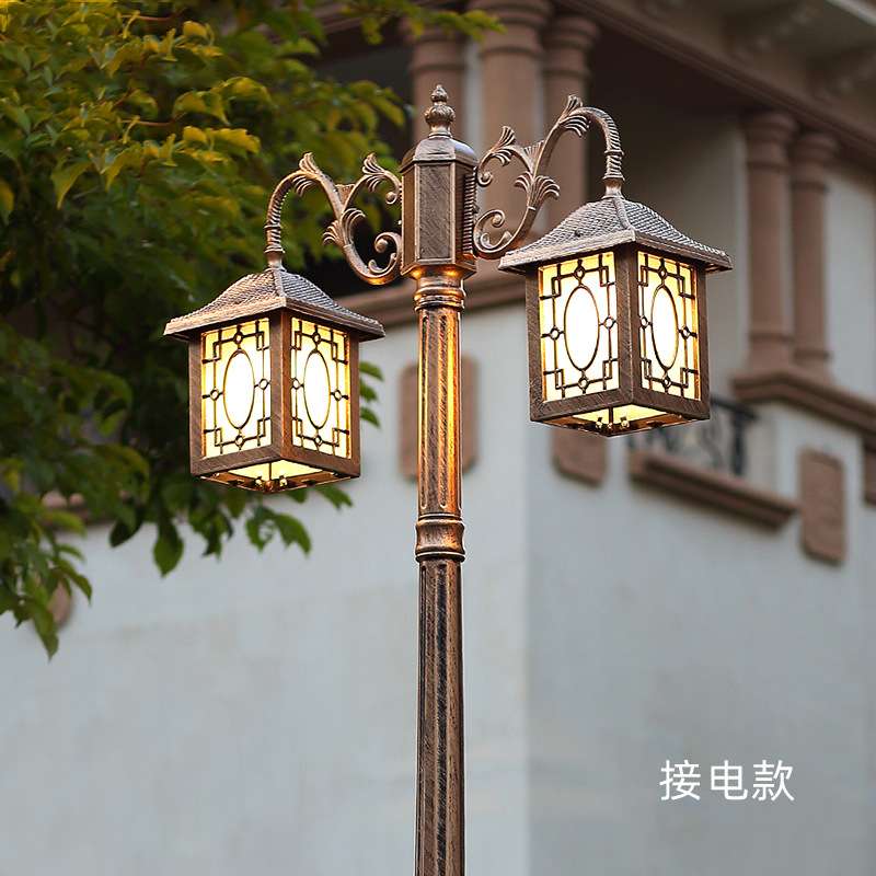 中式路灯太阳能led庭院家用农村小区室外花园别墅高杆户外防水灯