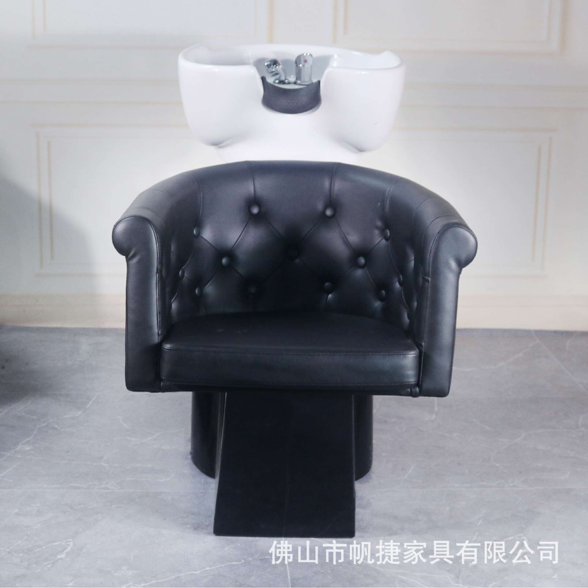 帆捷养发馆发廊专用头疗椅烫染修面剪发座椅按摩床洗头床可调节