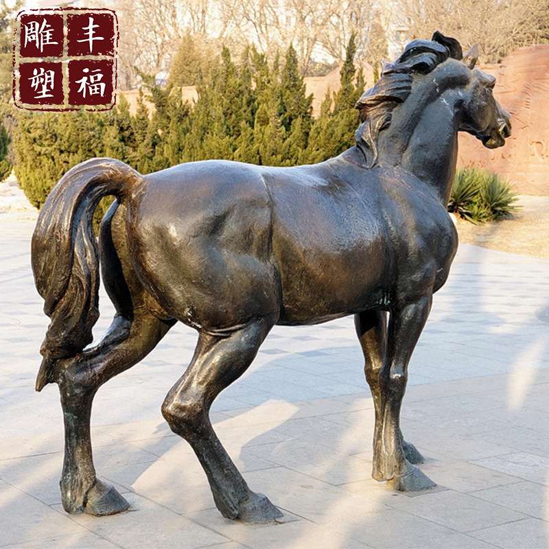 大型铸铜动物马雕塑 广场景观雕塑铜马雕像 商业街落地金属马摆件