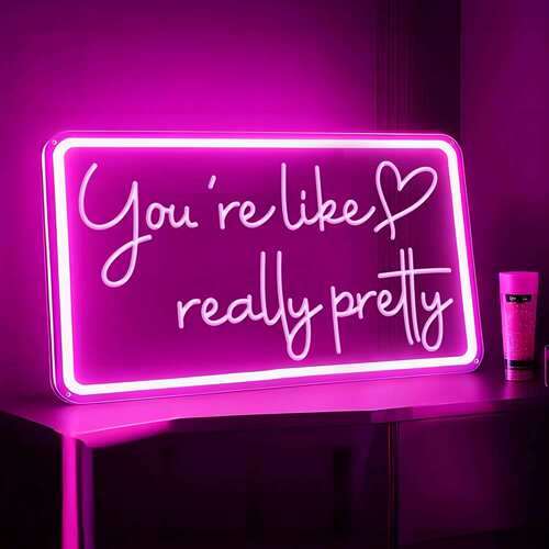 跨境LDE霓虹灯You're Like Really Pretty装饰灯LED造型酒吧灯牌