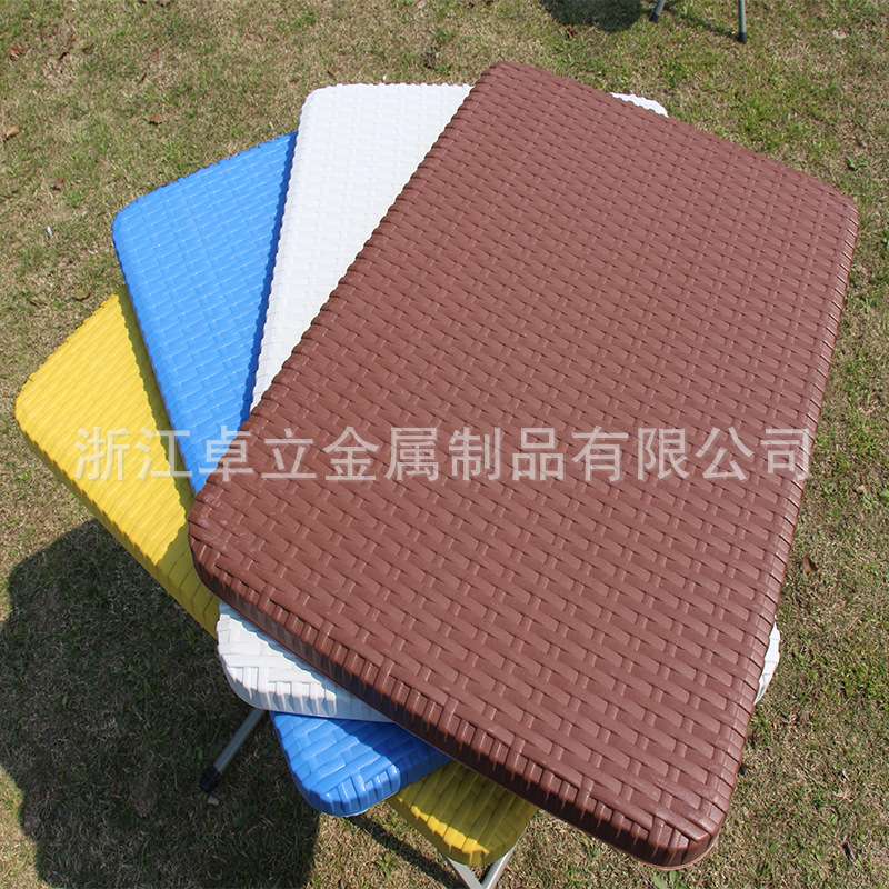 SJ76家用简易可折叠户外商务便捷餐桌吹塑料家具桌椅组合工厂直销