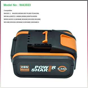 For Worx WA3553 20V 4.0Ah Battery Cordless Power Tool Spare