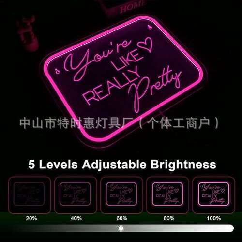 You're Like Really Pretty Neon 霓虹灯少女房间装饰灯