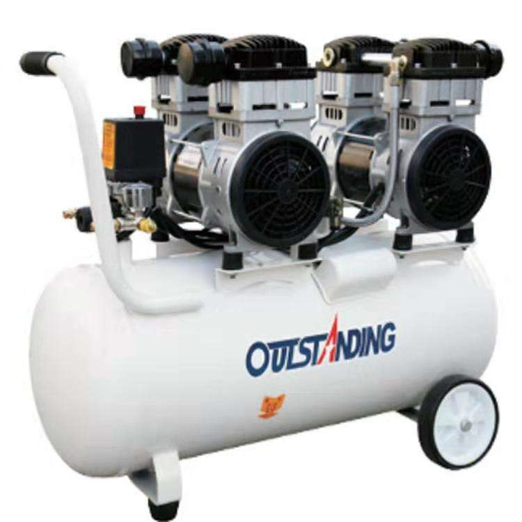 奥突斯空压机2*1500W60L小型静音无油打气泵220v装修木工喷漆气泵