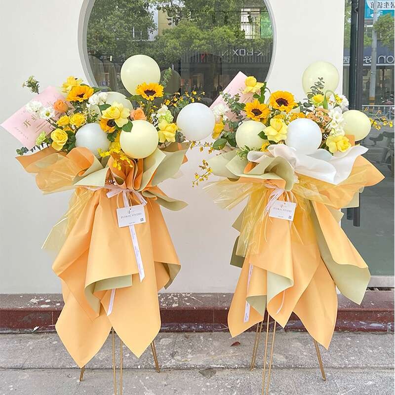 金属花架金色铁艺三脚架花店铁架子鲜花店开业花篮烤漆三角架