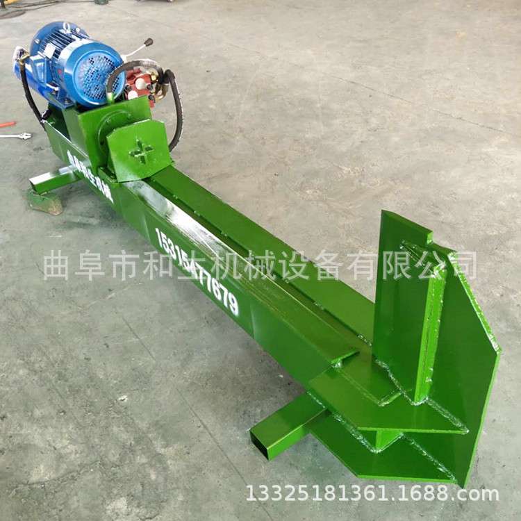 山上杂木劈柴机液压电动劈木机15-25吨破柴机移动式木炭劈木机