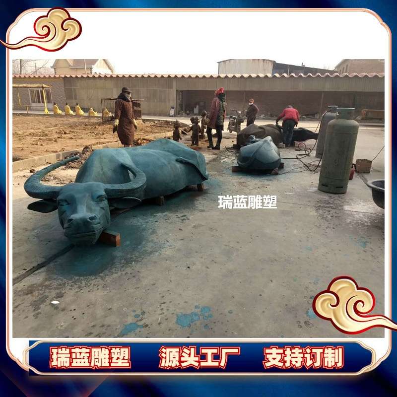 大型铜牛雕塑 3米铜华尔街牛耕地牛奋斗牛户外商业街公司门口制作