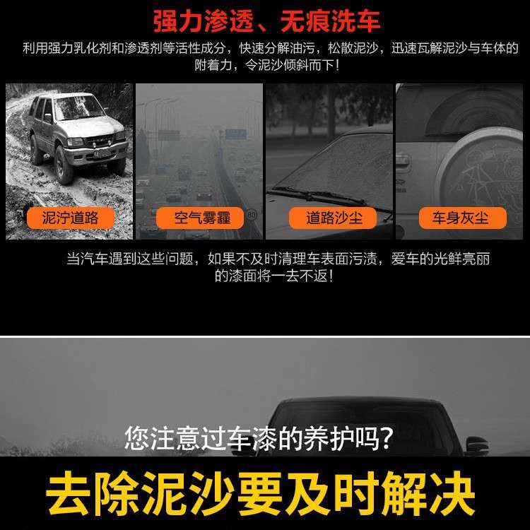斯诺威预洗渗透液泥沙松散剂汽车预洗液泥土松动松弛剂汽美专用