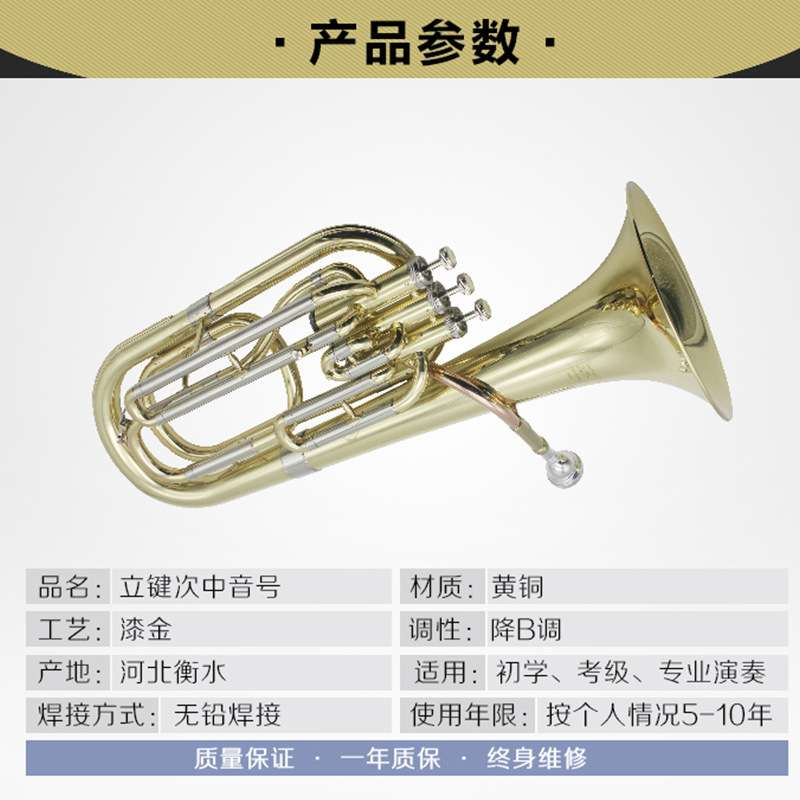 JINXIN牌立键次中音号 专业级立健次中音号 乐器