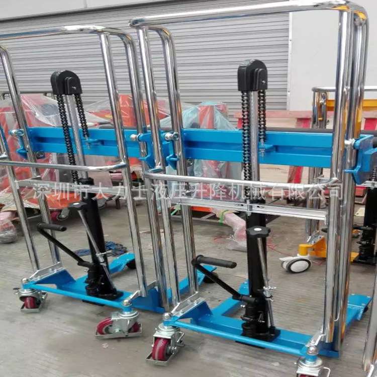 400kg轻型堆高车 带滚筒脚踩升高机 轻型手动升高车 液压轻型叉车
