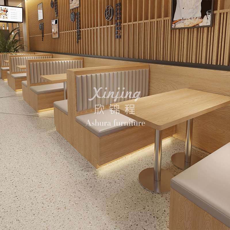 西餐厅靠墙卡座沙发桌子餐饮商用甜品奶茶店桌椅组合港式茶桌