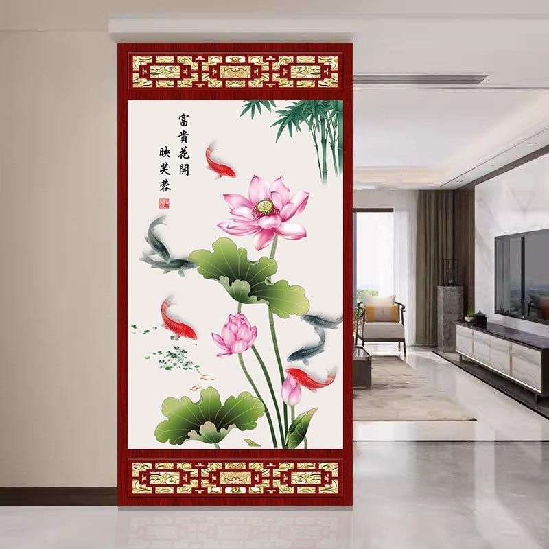 中式屏风隔断客厅入户玄关风水楼梯口卫生间挡门家用双面座屏