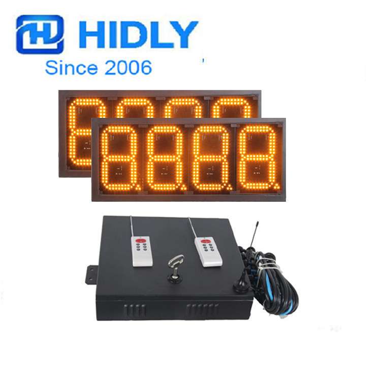 8寸黄色8.888加油站LED显示屏生产厂家户外高亮油价显示牌