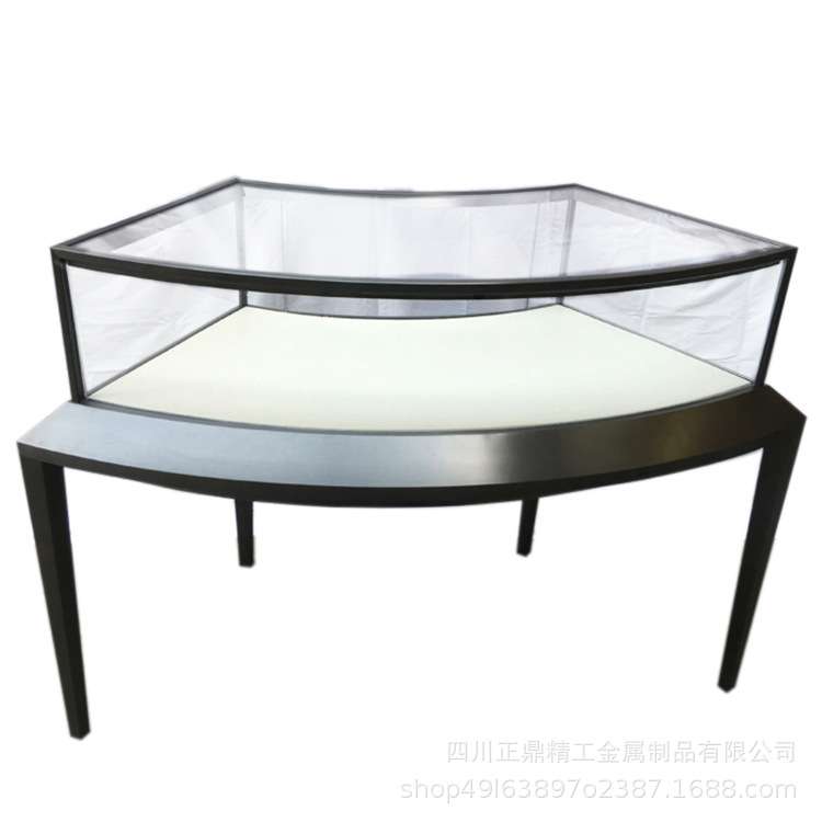 柜台加工中岛珠宝首饰柜展示柜圆形不锈钢展柜首饰柜弧形陈列柜