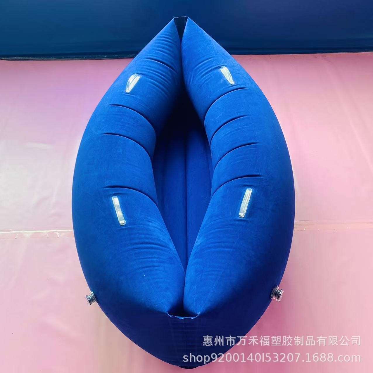 现货PVC充气植绒摇椅独木舟船型儿童躺椅便携沙发室内户外露营床