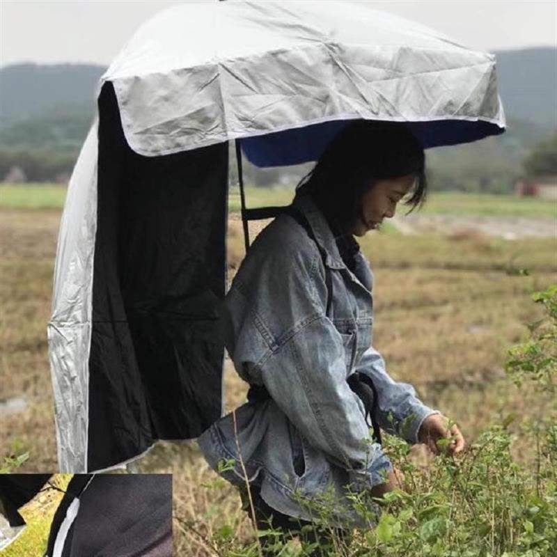 采茶遮阳黑胶防晒伞摘茶叶太阳伞雨伞帽子免持茶农专用可以背的伞