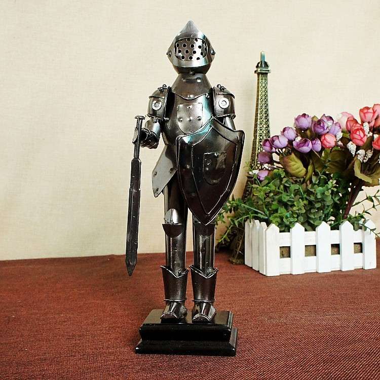 创意家居摆件 欧式金属铁艺武士系列 手握各种兵器 工艺品60系列