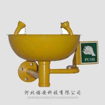 诺安6642双防挂壁式洗眼器不锈钢紧急壁挂式厂家 双喷头