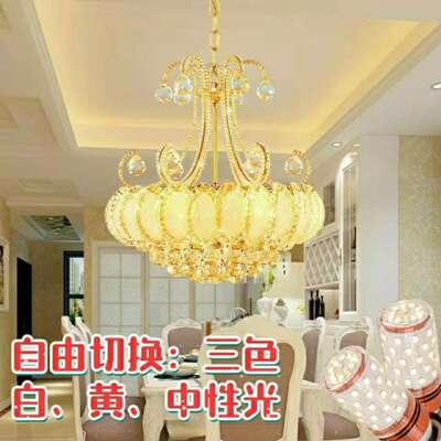 金色水晶吊灯客厅灯简约现代家用创意别墅温馨餐厅吊灯厂家91008