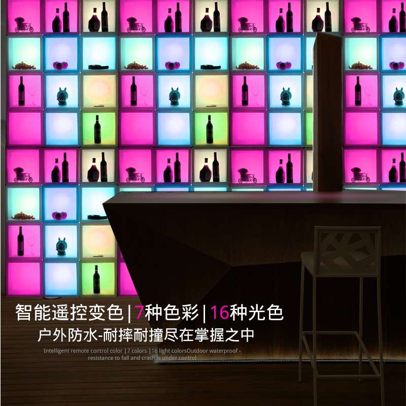 工厂直销加炫led发光酒柜酒吧创意酒桶香槟柜红酒架方形户外防水