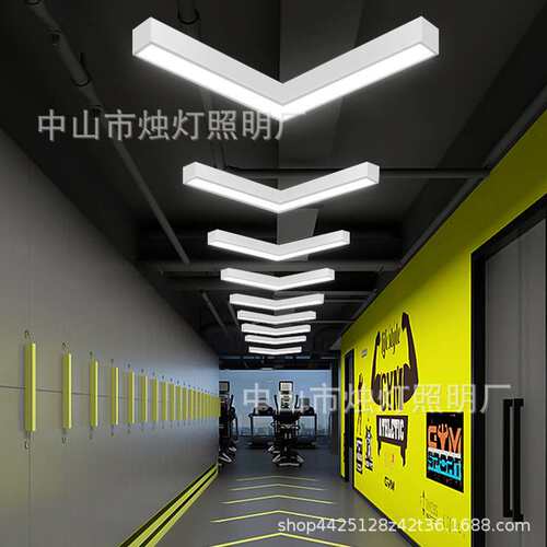 LED箭头工业风吊灯商超办公走廊过道指示灯网吧电竞个性装饰灯具