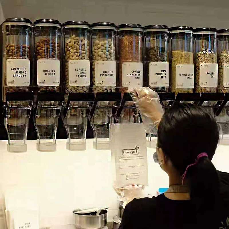 商超陈列盒超市透明坚果炒货盒糖果展示盒重力盒麦片机谷物分配器