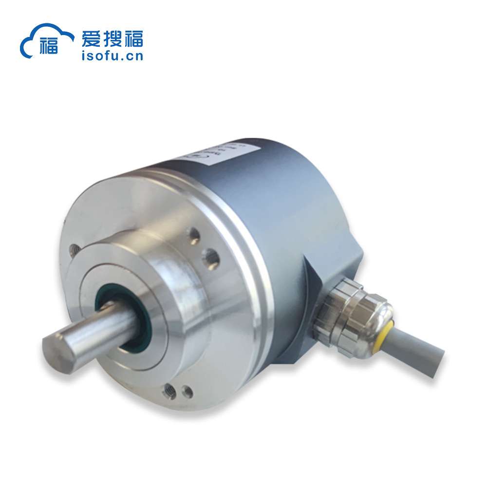 RS485信号输出58外径出轴夹紧法兰线缆连接绝对值编码器
