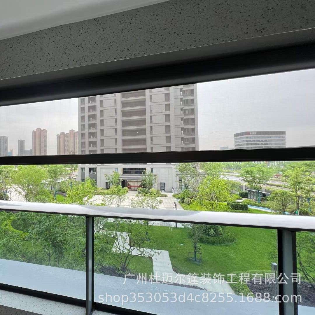 阳台智能电动防风卷帘凉亭防雨防晒防蚊纱窗自动升降遮光隔断窗帘