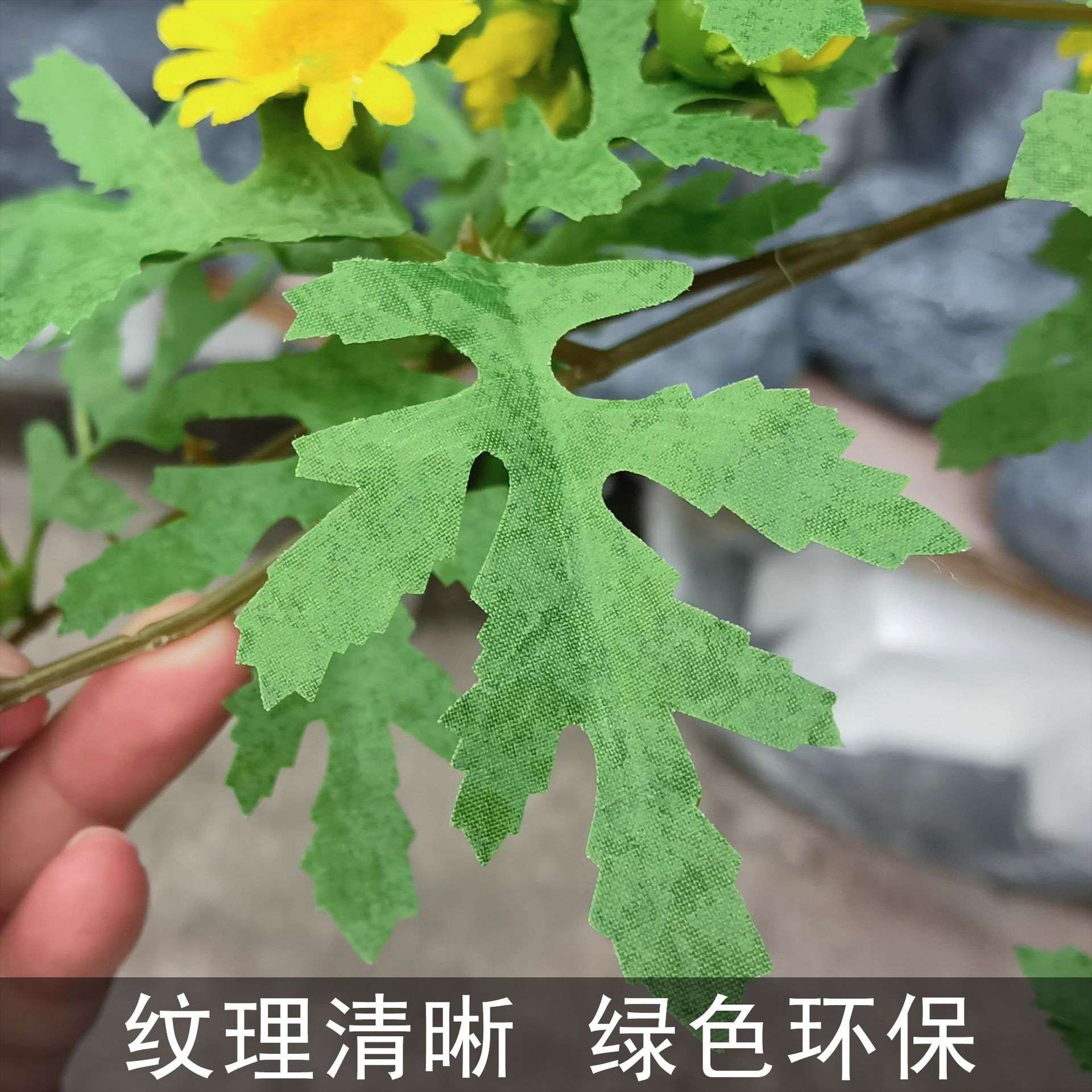 仿真植物 墙人造藤条装饰6头黄金菊壁挂 亚马逊吊壁挂爬藤挂绿植