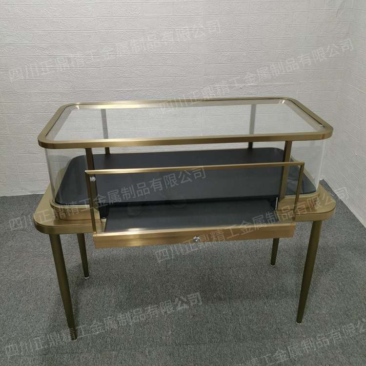 四川弧形珠宝首饰柜展示柜玉器珍珠不锈钢玻璃展柜翡翠陈列货柜