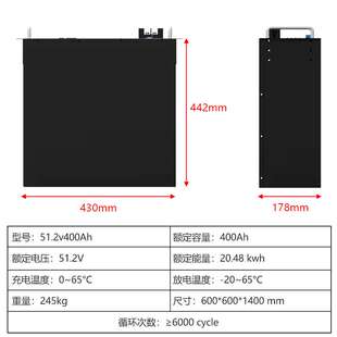 Energiautonomie: 51,2V 400Ah LiFePO4 500Ah 48V 300Ah 200Ah