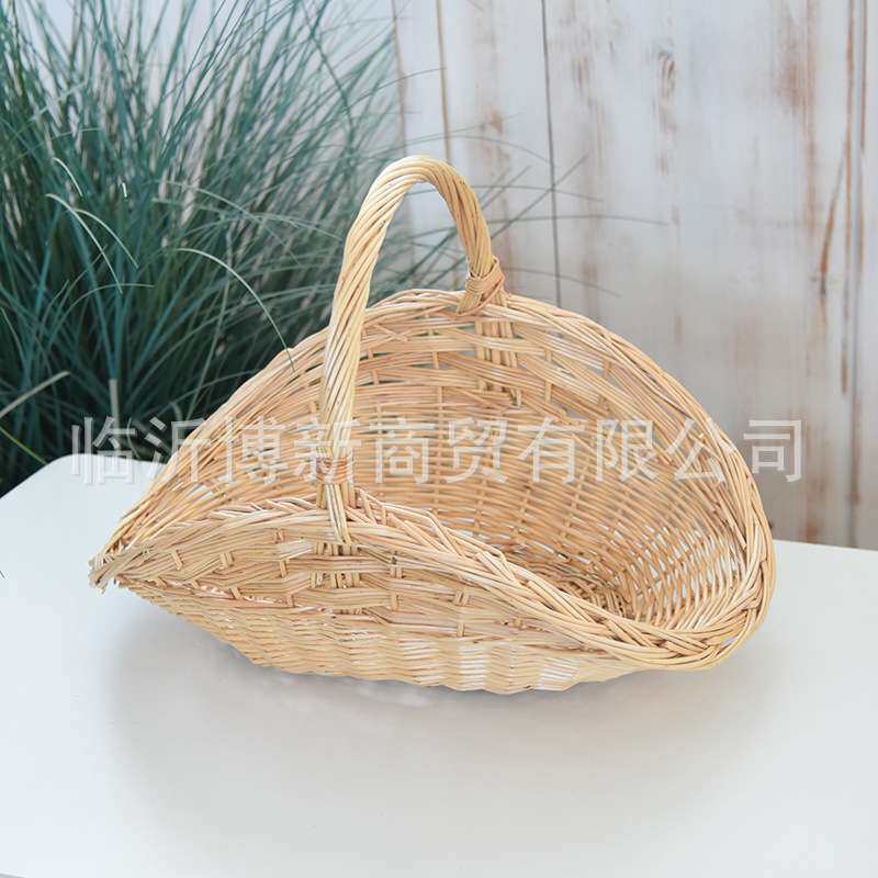 藤编厨房手提蔬菜篮子置物筐柳编水果野餐篮收纳筐竹编月子鸡蛋篮