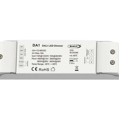 12-48VDC 1路*15A DIM DALI恒压控制器(DT6) DA1