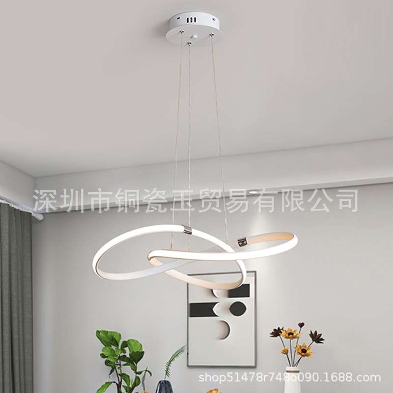 轻奢极简客厅吊灯创意餐厅主灯网红led线条家用吊顶灯具现代简约